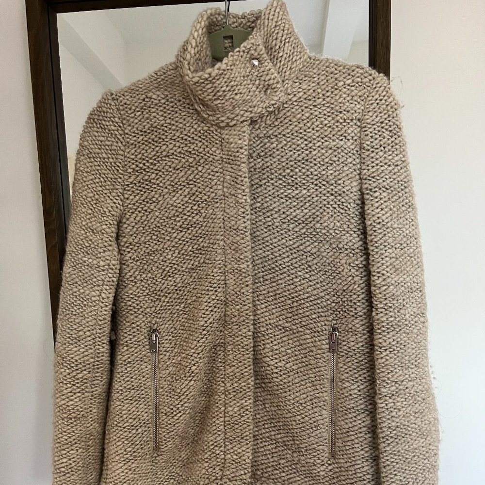 IRO Ajumaspe Knit Jacket Womens Size 38 (S) - Beige Wool Blend (NEVER WORN)